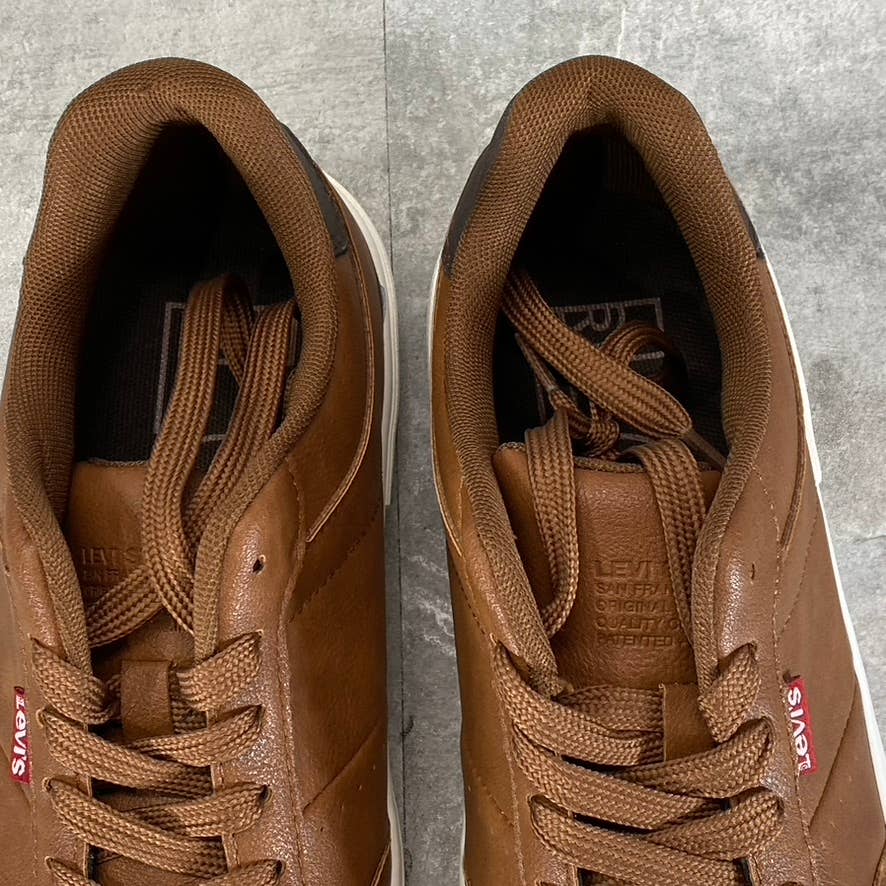 LEVI'S Men's Tan/Brown Munro NM Faux-Leather Retro Low-Top Lace-Up Sneaker SZ9.5