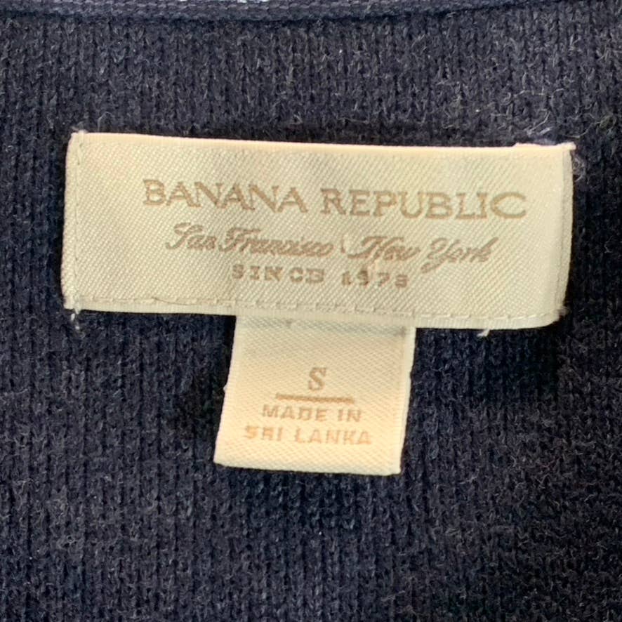 BANANA REPUBLIC Men's Navy/Gold Stripe Zip-Up Sweater SZ S