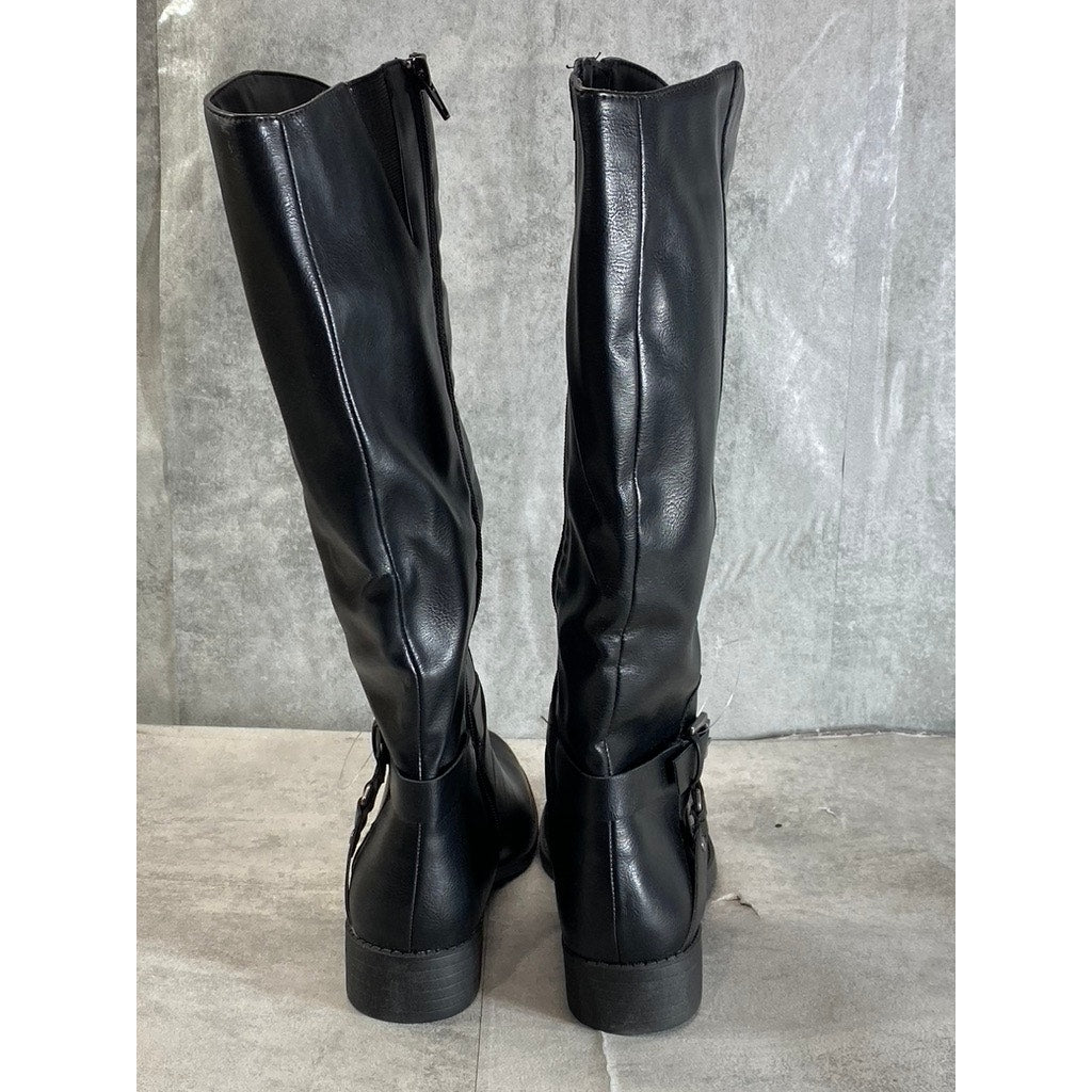 STYLE & CO Women's Black Marliee Full Side-Zip Round-Toe Tall Riding Boots SZ7.5