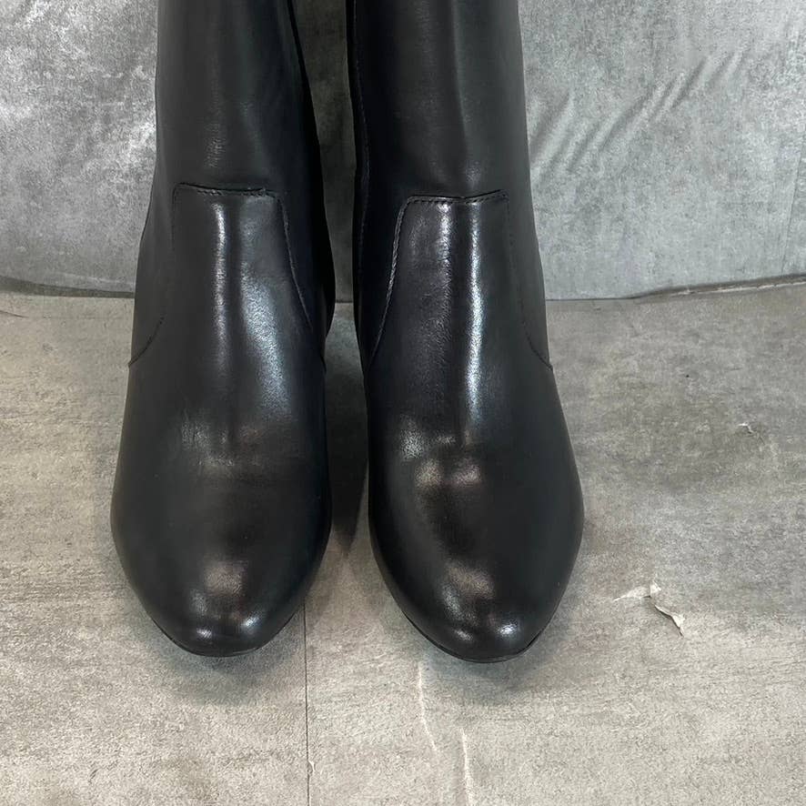 LAUREN RALPH LAUREN Women's Black Leather Caelynn High-Heel Tall Dress Boots SZ8