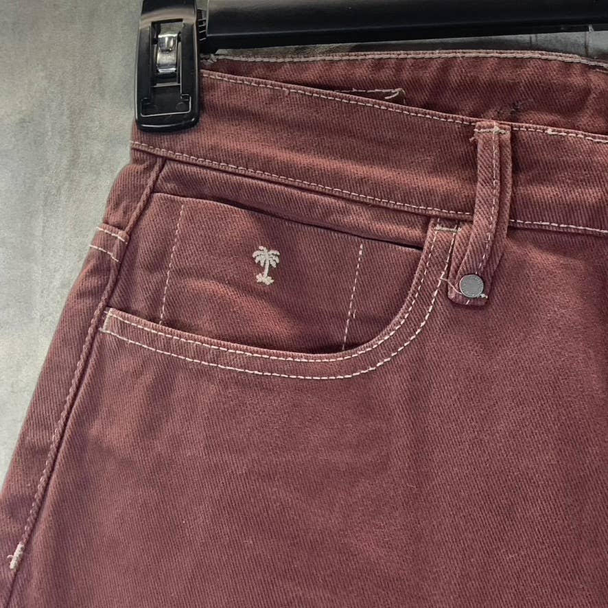 THRILLS Men's Maroon Slacker Mid-Rise Denim Bermuda Shorts SZ 30