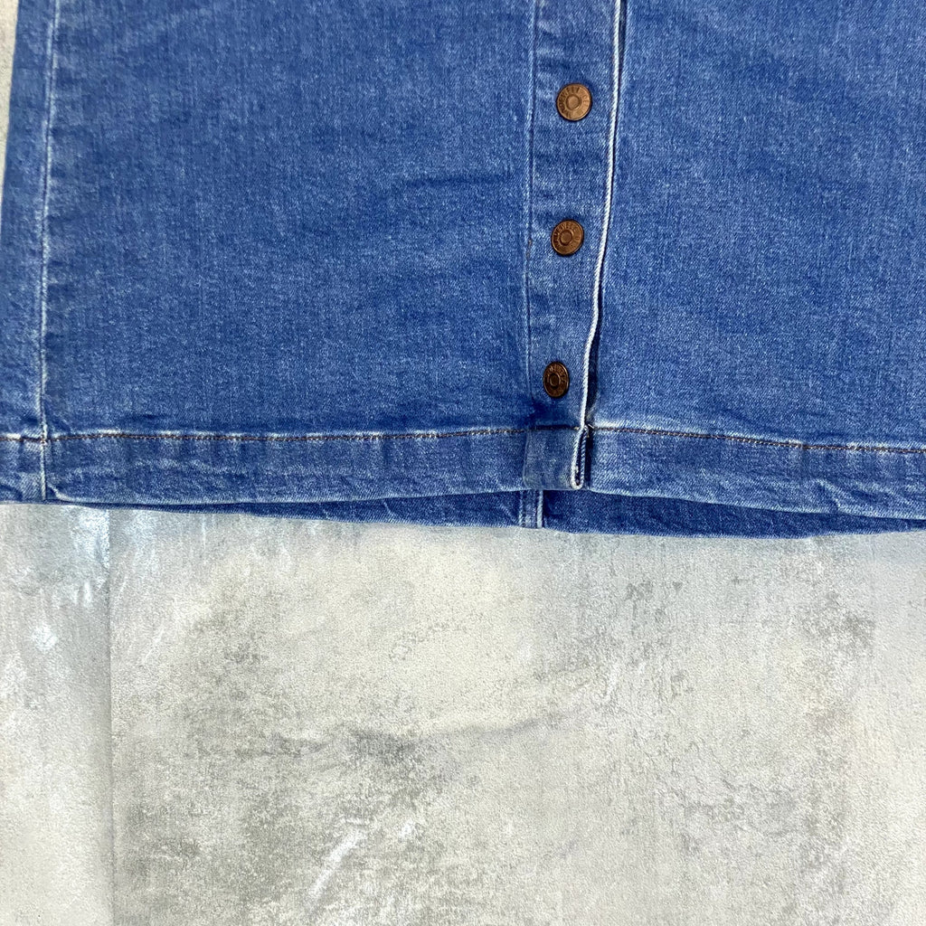 MADEWELL Women's Knowlton Wash Button-Front Denim Mini Skirt SZ 28