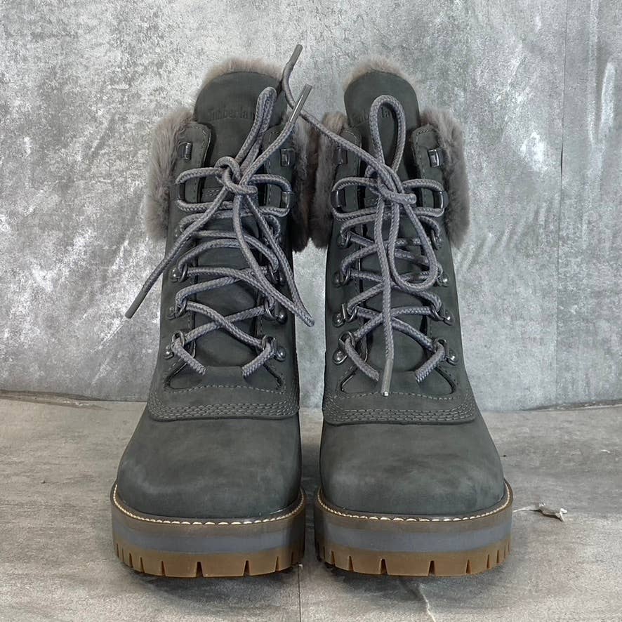 TIMBERLAND Women's Medium Grey Nubuck Leather Courmayeur Waterproof Boots SZ 7.5