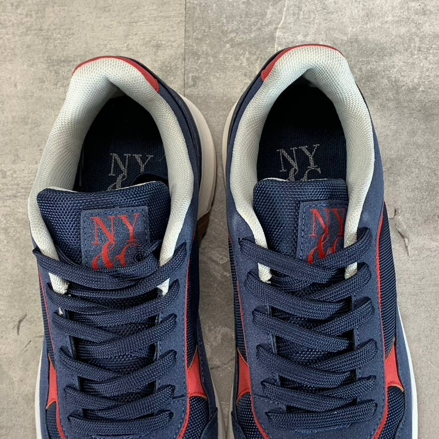 NEW YORK & COMPANY Men's Navy Harvey Low-Top Lace-Up Sneakers SZ 8.5