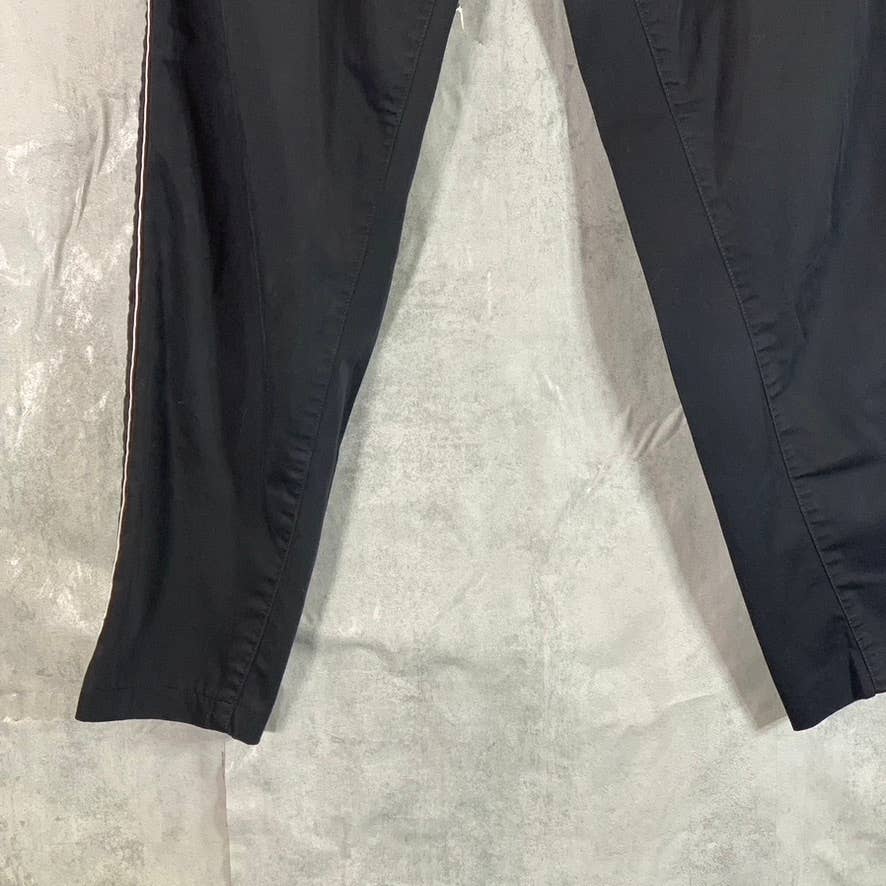 BOSS HUGO BOSS Men's Black Striped Tapered-Fit Stretch Pull-On Track Pants SZ XL