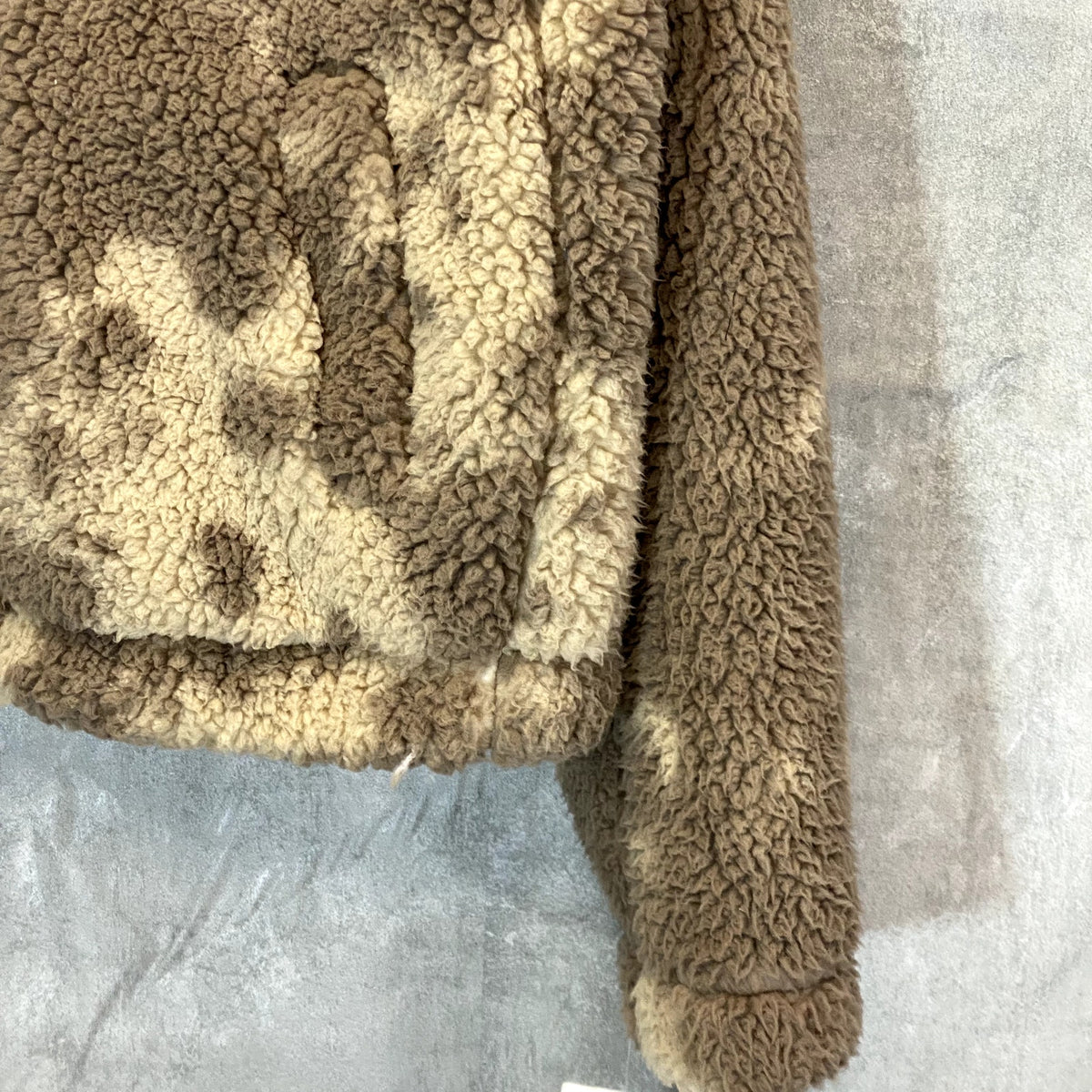 SAGE COLLECTIVE Women's Dune Teddy Half Zip Jetsetter Faux Shearling Cropped Jacket SZ M