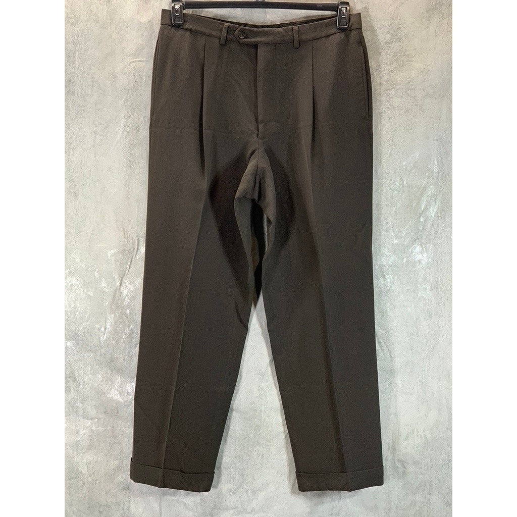GIORGIO ARMANI Men's Brown Double Pleated Dress Pants SZ 52(US 40)