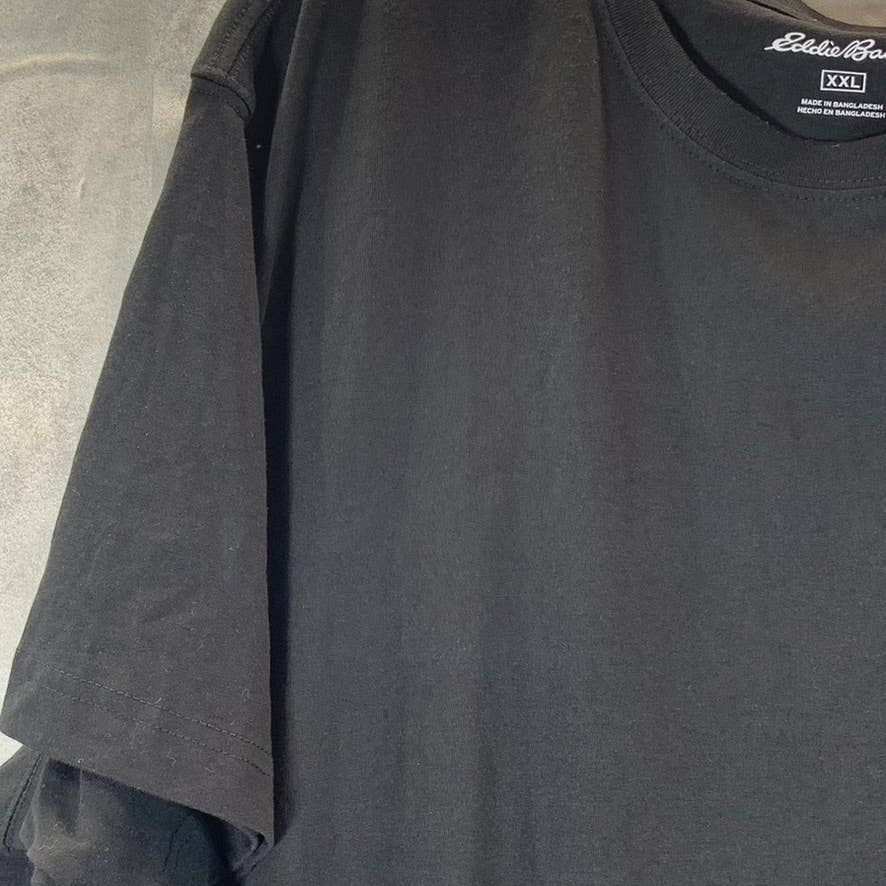 EDDIE BAUER Men's Black Solid Crewneck Short-Sleeve T-Shirt SZ 2XL