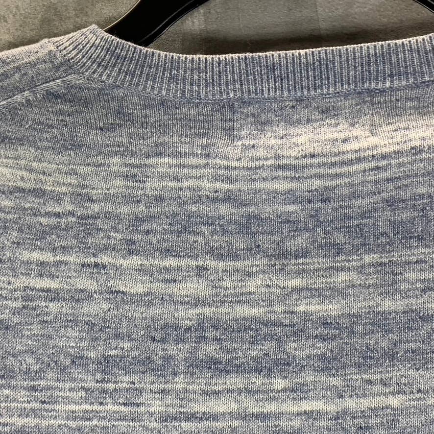 BANANA REPUBLIC Men's Blue Marled V-Neck Luxe Pullover Sweater SZ S