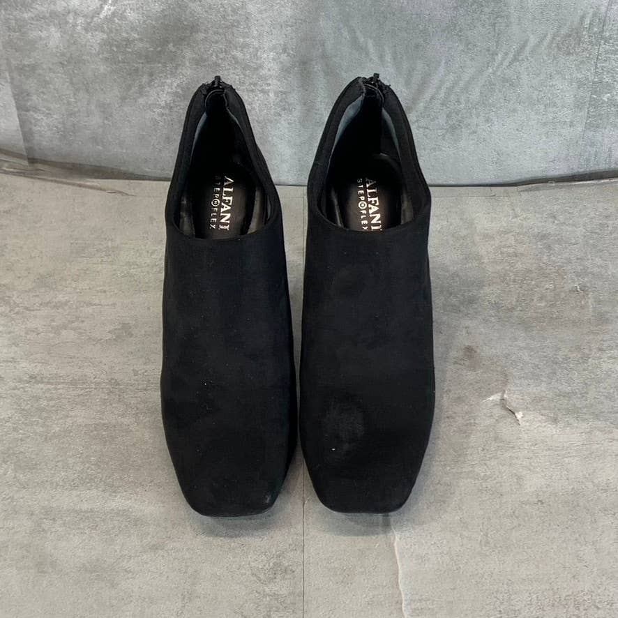 ALFANI Step N' Flex Women's Black Micro Brittnee Square-Toe Booties SZ 7.5