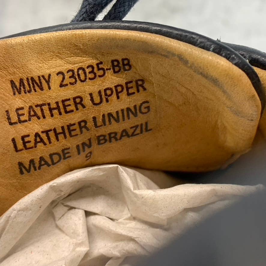 MJNY BY MARC JOSEPH Men's Black Leather Wellington Lace-Up Oxfords SZ 9