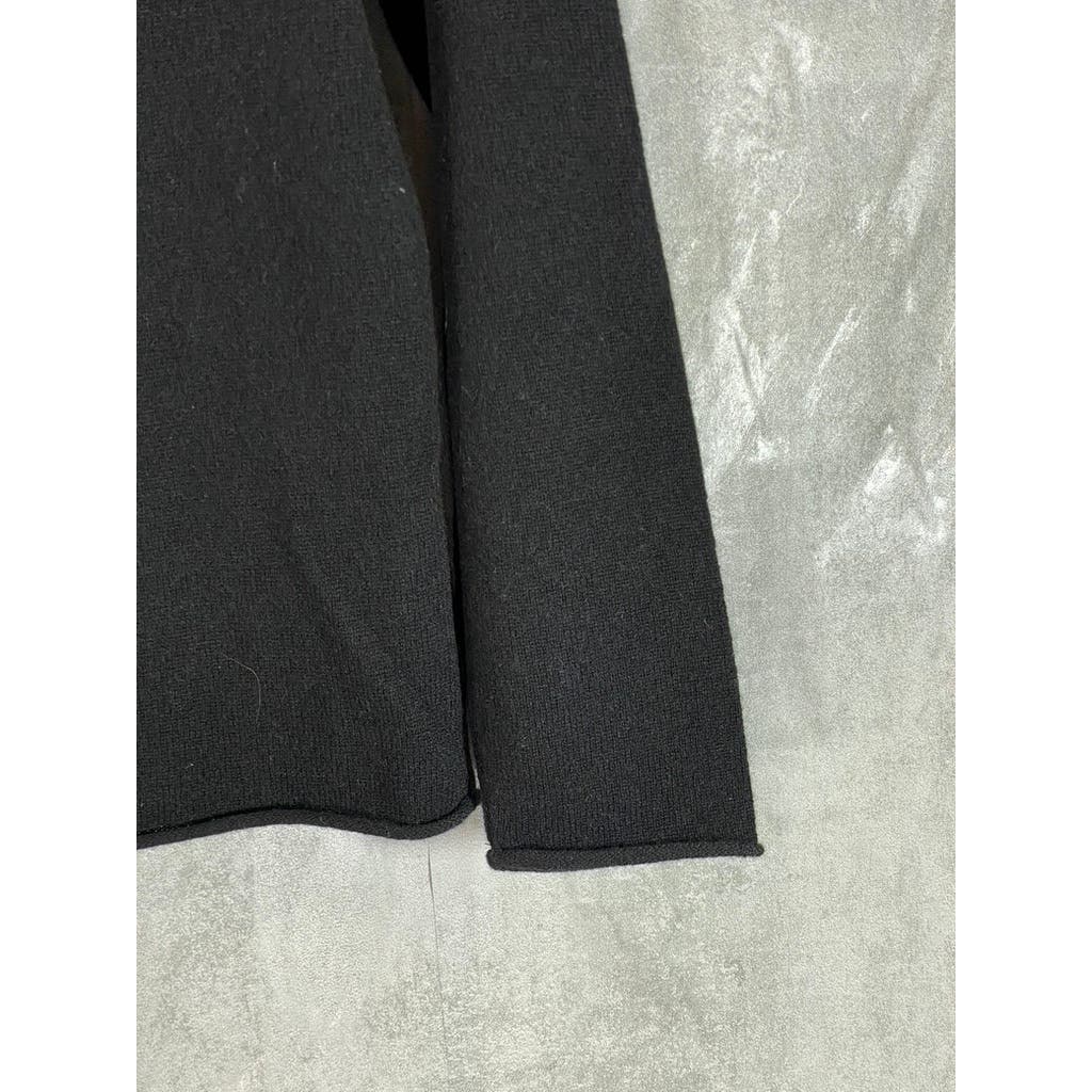NEIMAN MARCUS Women's Black Solid Cashmere Basic Turtleneck Top SZ L