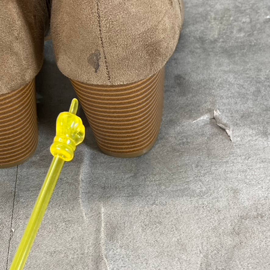 STYLE & CO Women's Taupe Masrinaa Slip-On Block-Heel Ankle Booties SZ 9.5