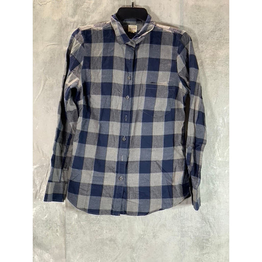 J.CREW The Perfect Shirt Women's Blue Plaid Classic Fit Button-Up Top SZ S