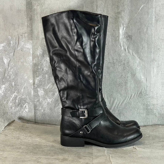 STYLE & CO Women's Black Marliee Full Side-Zip Round-Toe Tall Riding Boots SZ 8