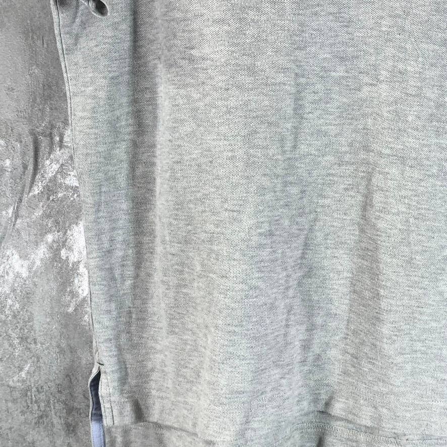 TOMMY HILFIGER Men's Heather Grey Classic-Fit Pique Short-Sleeve Polo Shirt SZ L