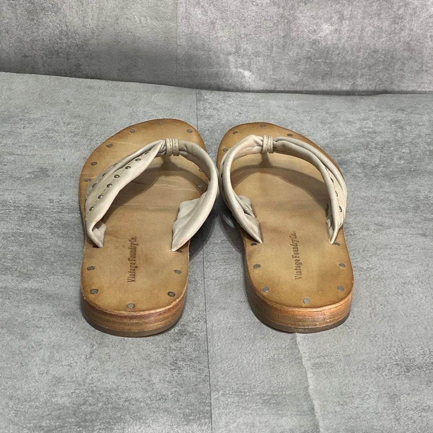 VINTAGE FOUNDRY CO Off White Hera Thong Sandals SZ 8.5