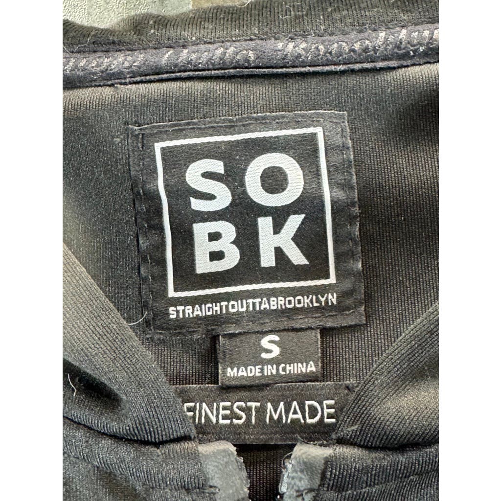 SOBK Straight Out Of Brooklyn Men's Black Zip-Up Hooded Sweater SZ S