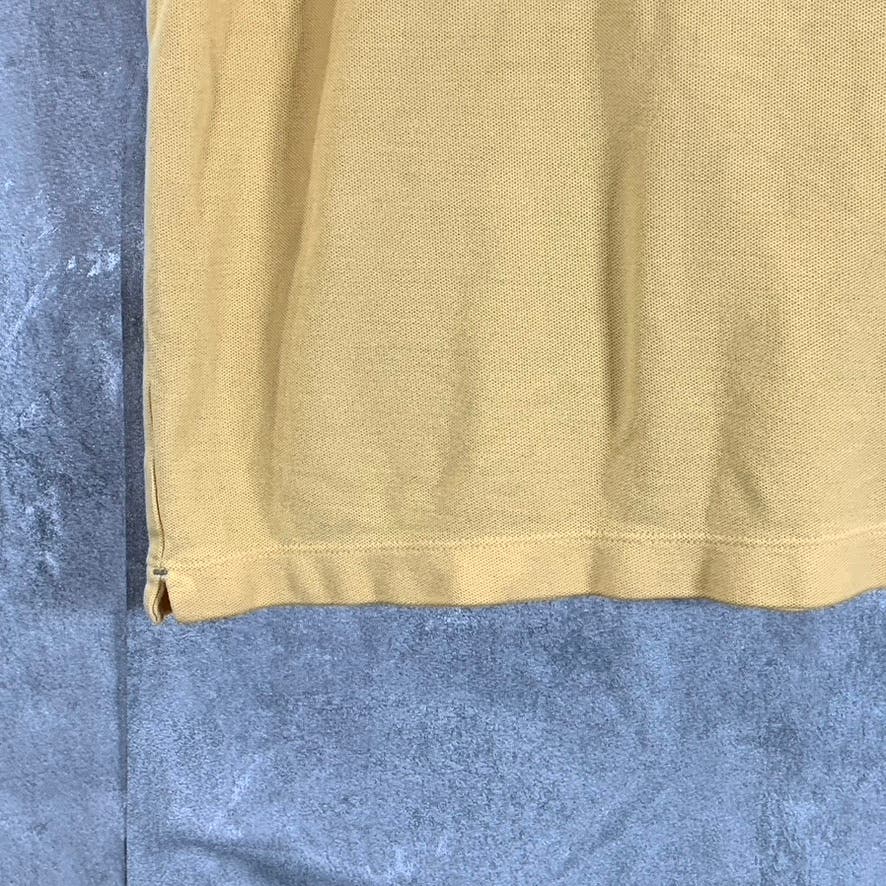 BANANA REPUBLIC Men's Yellow Garment Dye Textured Short Sleeve Polo Shirt SZ L