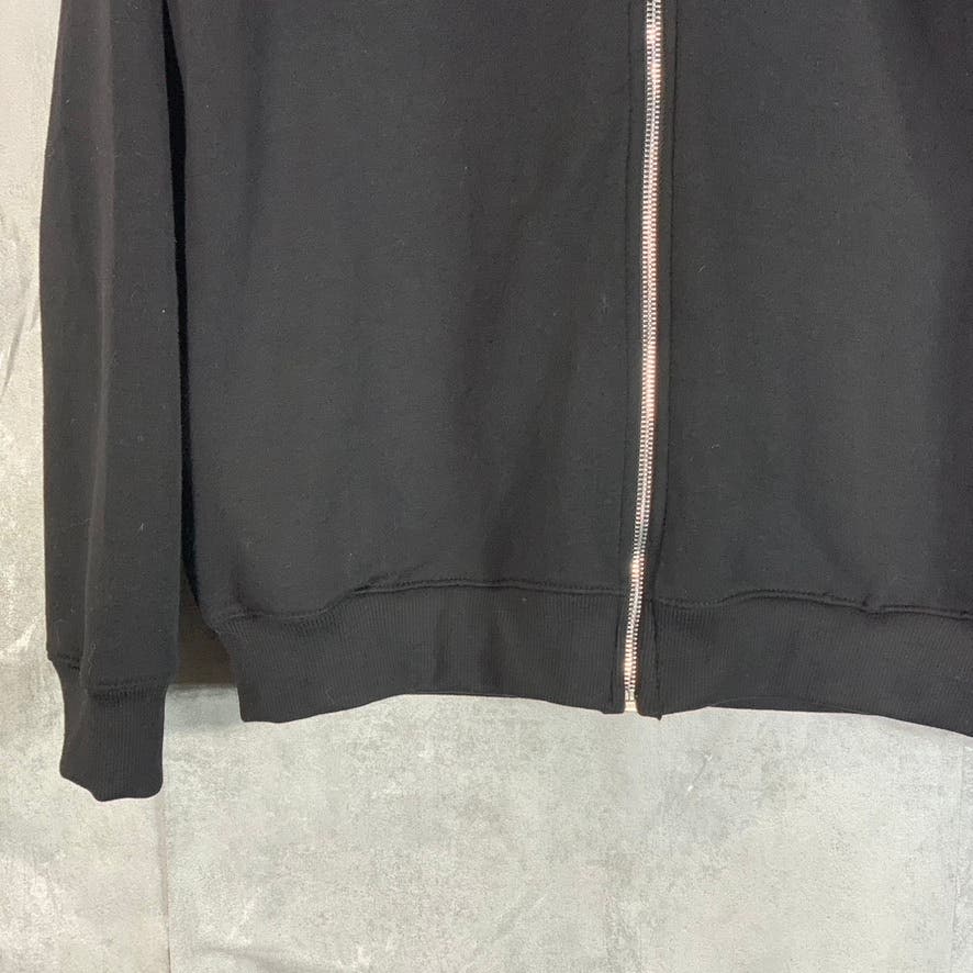 BOOHOOMAN Men's Black Brushed Ottoman Collared Zip Through Overshirt SZ L