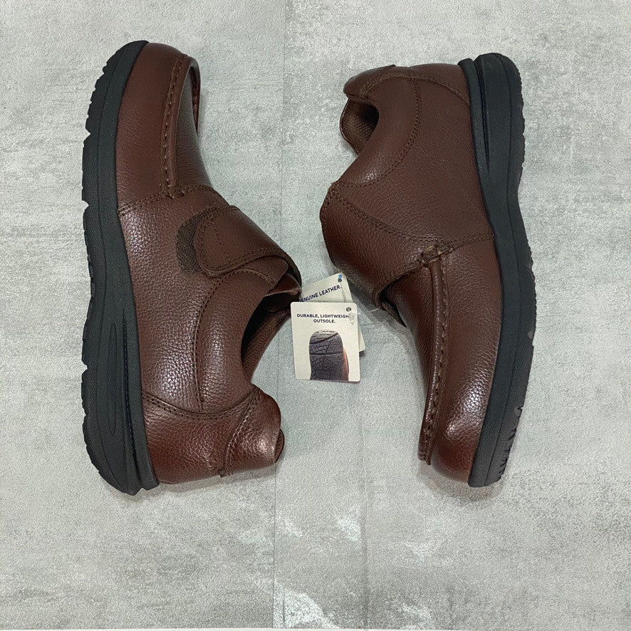 NUNN BUSH Brown Tumble Cam-Strap Moc-Toe Lightweight Loafers SZ 8XW