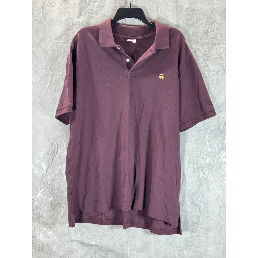 BROOKS BROTHERS Men's Burgundy 1818 Short Sleeve Performance Polo Shirt SZ XL