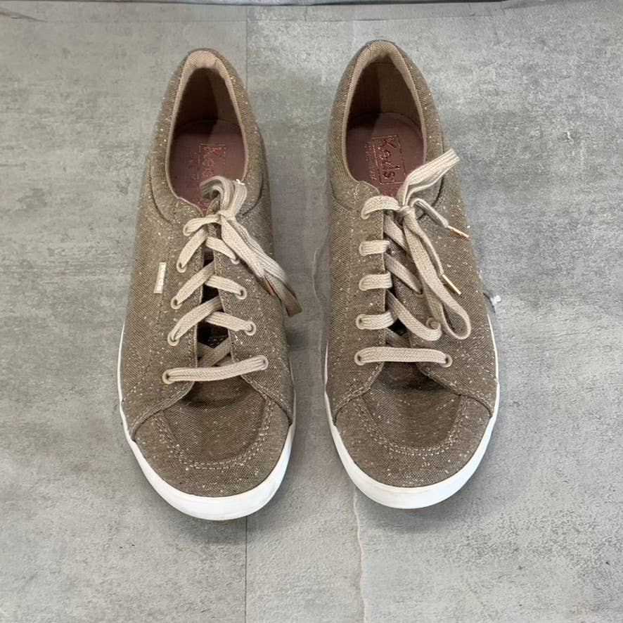 KEDS Women's Tan Center II Marled Memory Foam Lace-Up Sneakers SZ 7