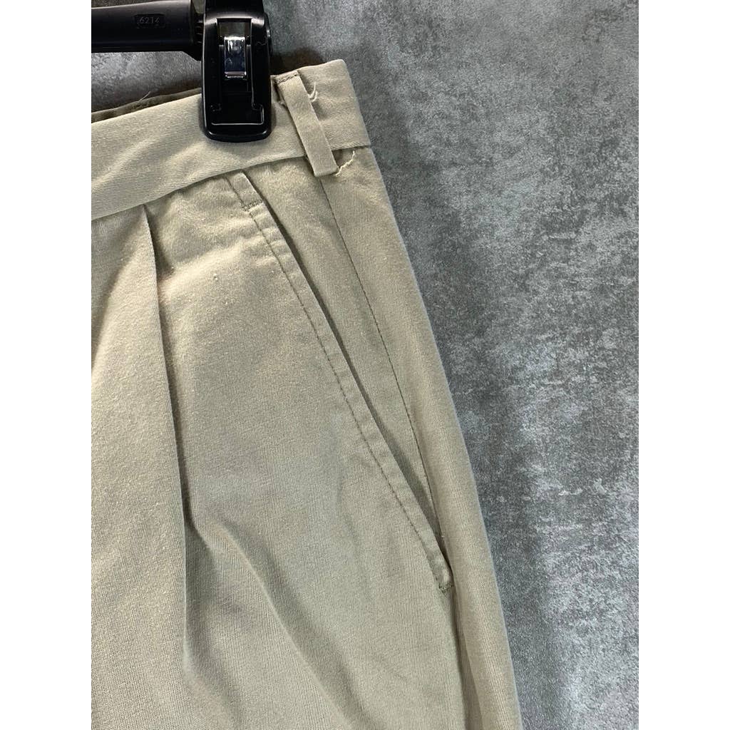 LANDS' END Men's Light Stone Pleated Regular-Fit Straight-Leg Chino Pant SZ35x29