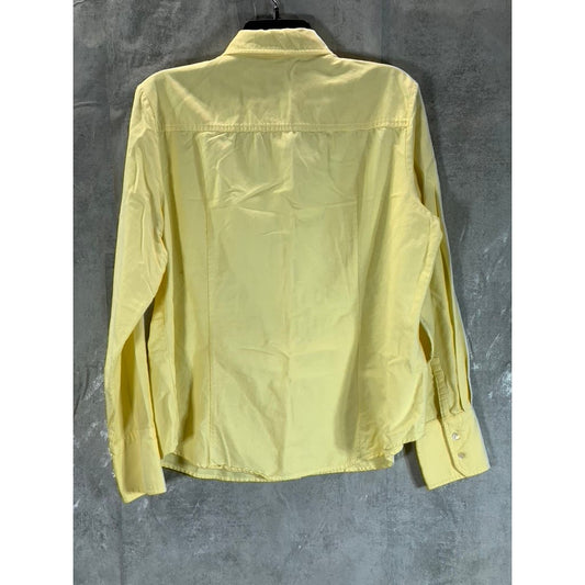 J.CREW Women's Yellow Button-Up Long Sleeve Top SZ XL