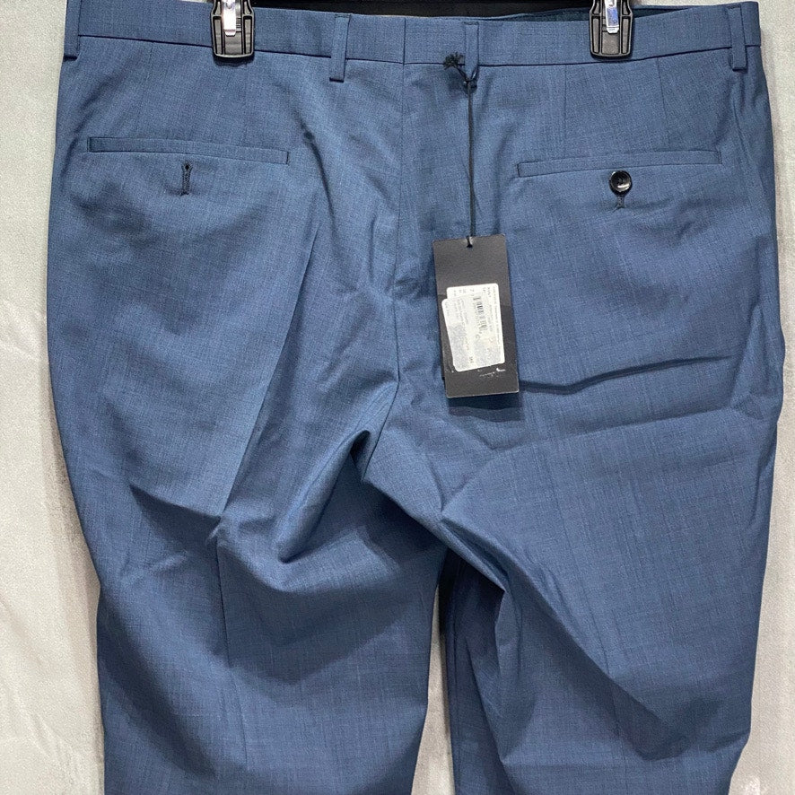 BOSS HUGO BOSS Pastel Blue Unhemmed Wool Blend Regular-Fit Dress Pants SZ 38R