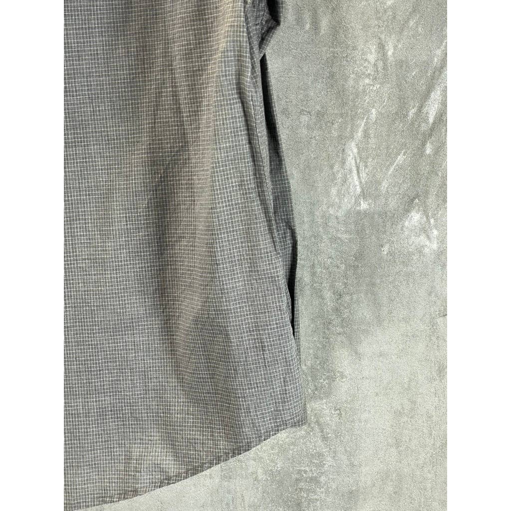 TOMMY HILFIGER Men's Gray Gingham New York Fit Button-Up Long Sleeve Shirt SZ M