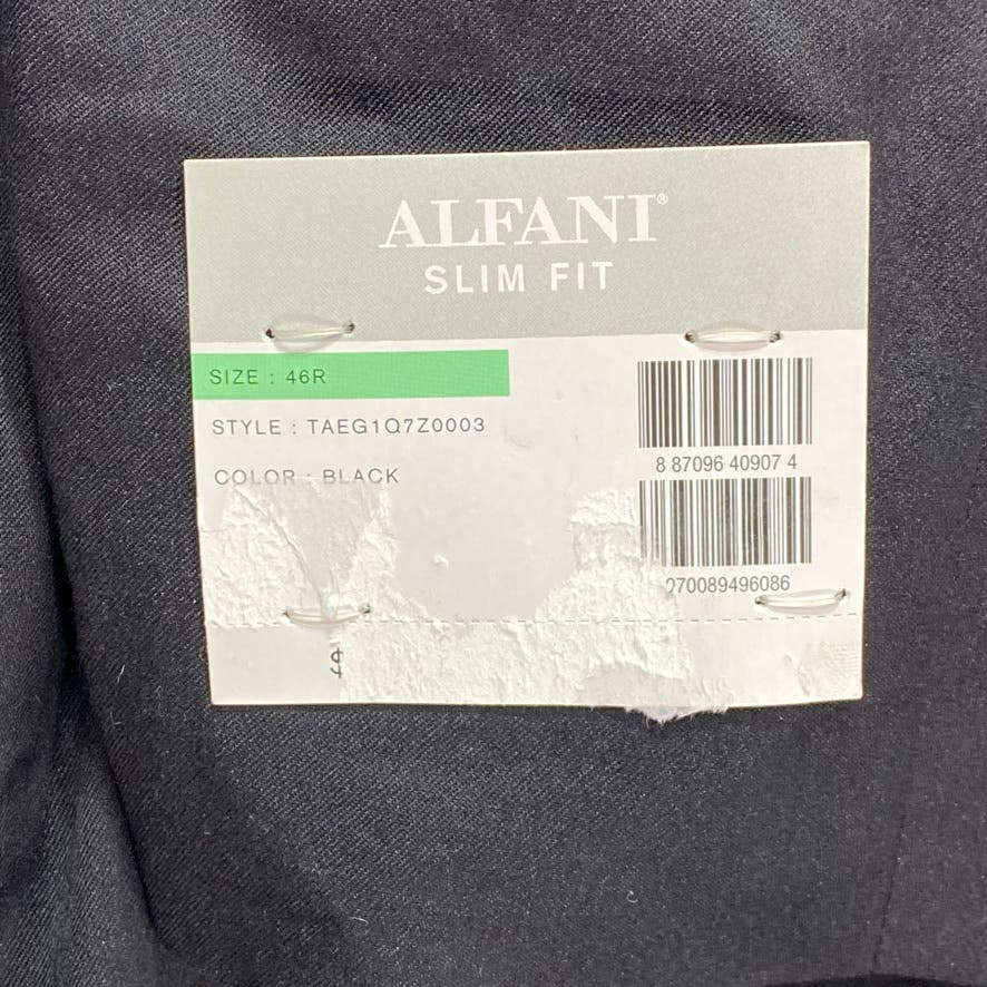 ALFANI Solid Black Slim-Fit Regular Stretch Two-Button Tuxedo Jacket SZ SZ 46R