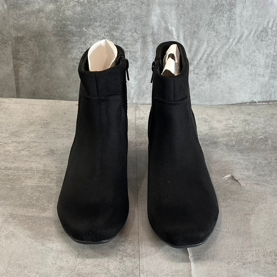 CLARKS COLLECTION Women's Black Suede Marilyn Side-Zip Block-Heel Boots SZ 6.5