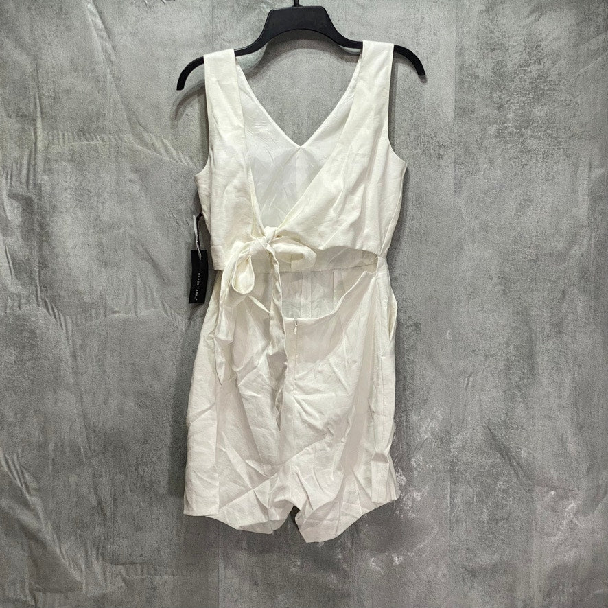 BLACKTAPE Off-White Open-Back V-neck Sleeveless Romper SZ S