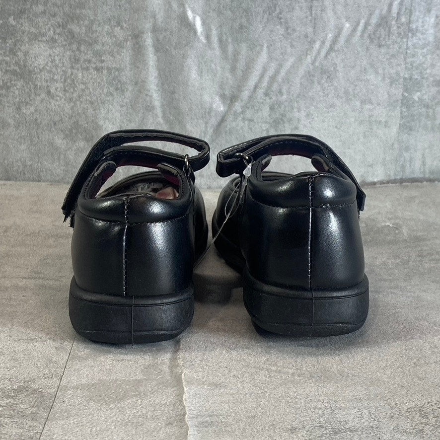 PETALIA Little Girl's Black Round-Toe Slip-On School Shoes SZ 11