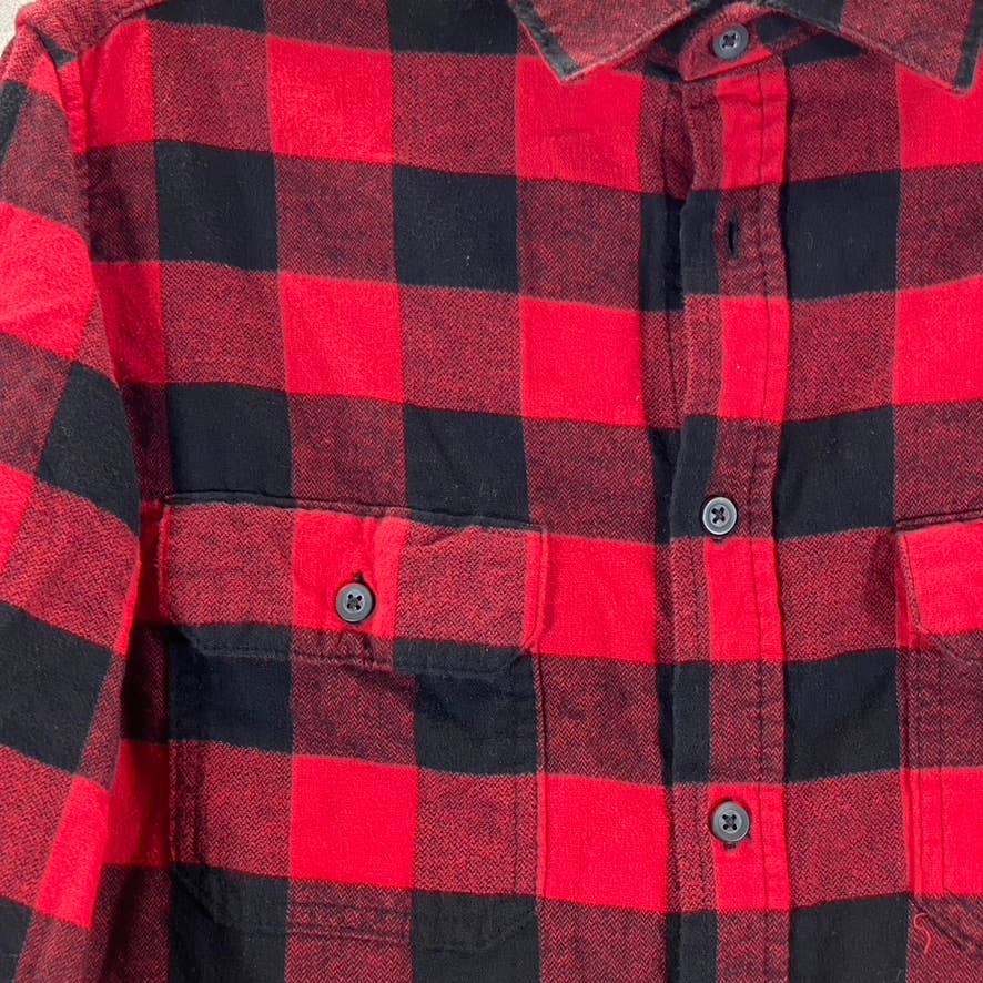 GOODFELLOW & CO Men's Red Midweight Flannel Long-Sleeve Button-Down Shirt SZ S