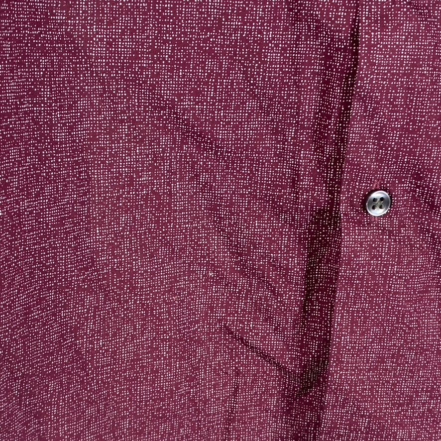 BAR III Men's Burgundy Printed Slim-Fit Stretch Dress Shirt SZ S(14-14.5 32/33)