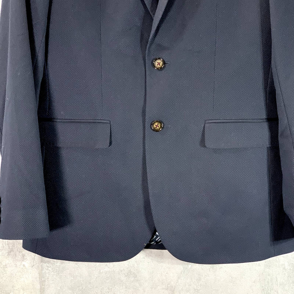 TED BAKER Men's Navy Hemsby Slim-Fit Textured Two-Button Suit Jacket SZ 3(US38)