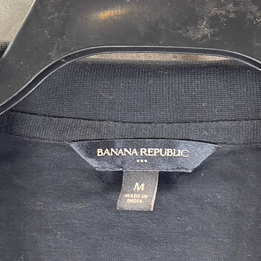 BANANA REPUBLIC Men's Black Solid New Performance Short-Sleeve Polo SZ M