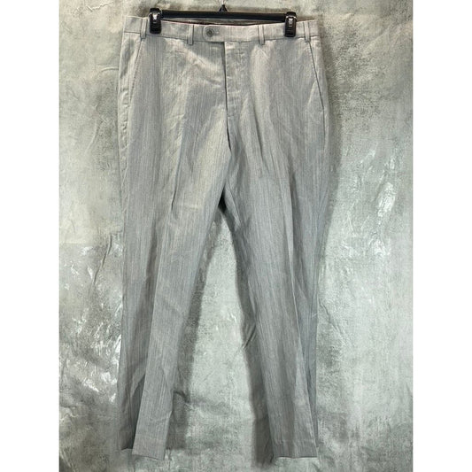 ORIGINAL PENGUIN Men's Light Grey Sharkskin Flat Front Dress Pants SZ 38