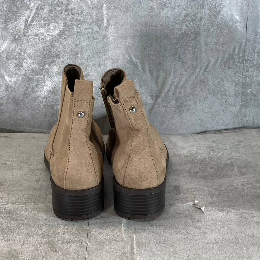 STYLE & CO Women's Taupe Gladyy Round-Toe Side-Zip Block-Heel Ankle Boots SZ 6