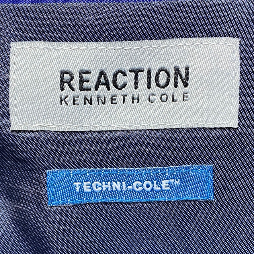 REACTION KENNETH COLE Blue Slim-Fit Mini Check Regular Suit Jacket SZ 36R