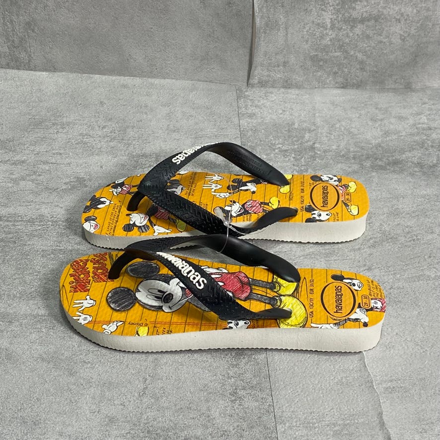 HAVAIANAS Kids White Mickey Mouse Disney Stylish Flip Flop Sandals SZ 13C/1Y
