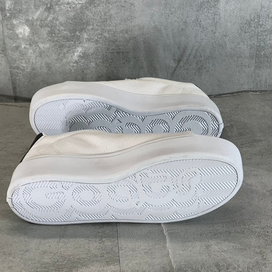 GOATS Women's White Canvas The 305 2-Strap Slip-On Platform Sneakers SZ 10