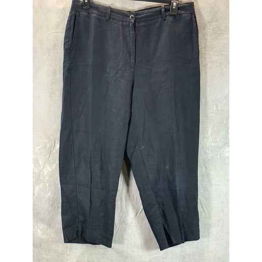 L.L. BEAN Women's Navy Linen Classic-Fit Pants SZ 16