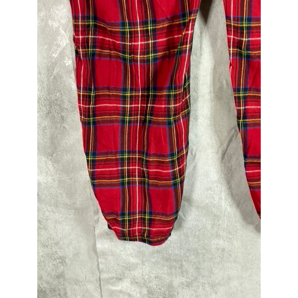 ABERCROMBIE & FITCH Men's Red Plaid Flannel Jogger Pajama Pants SZ XL