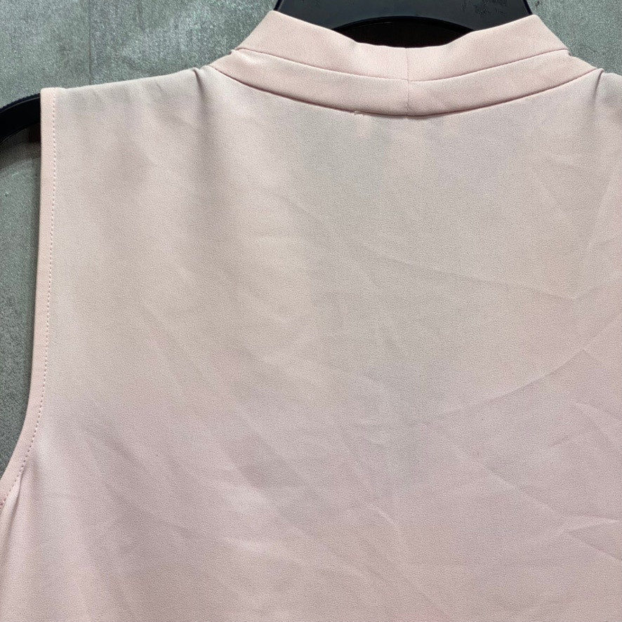 BAR III Rosebud Inverted-Pleat V-Neck Sleeveless Top SZ M
