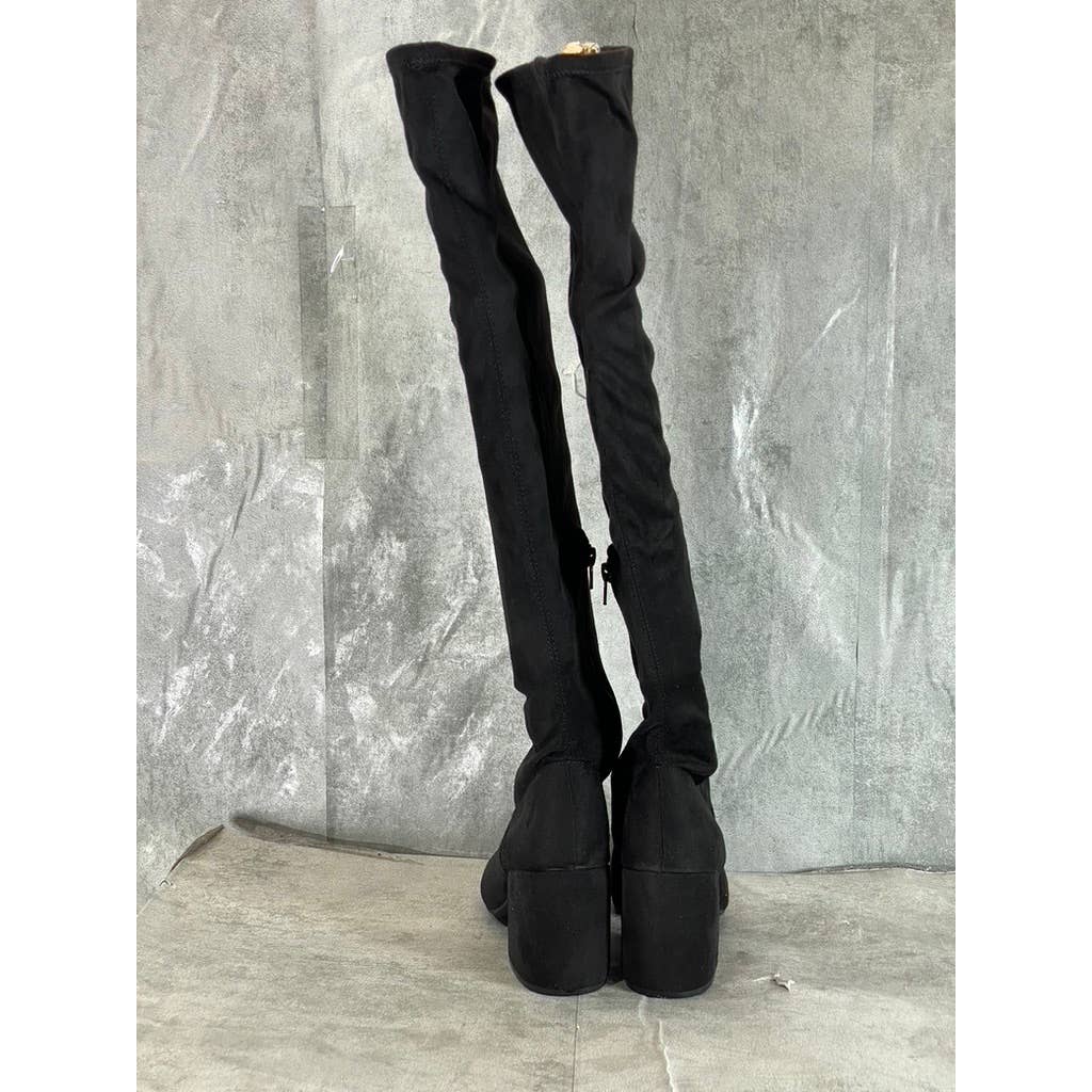 BAR III Women's Black Gabrie Round-Toe Block-Heel Pull-On Over-The-Knee Boot SZ9