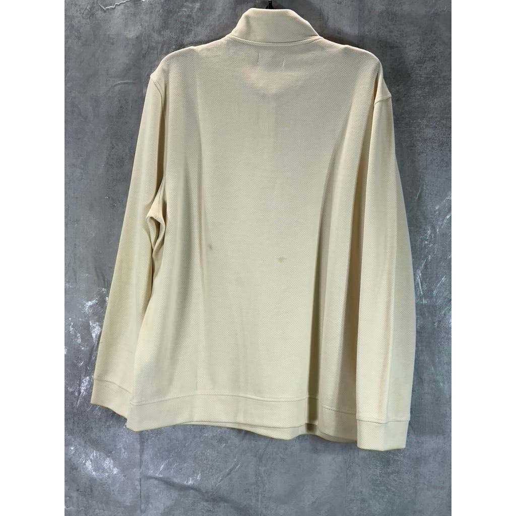 CLUB ROOM Men's Winter Ivory Quarter-Zip Pullover Sweater SZ XL