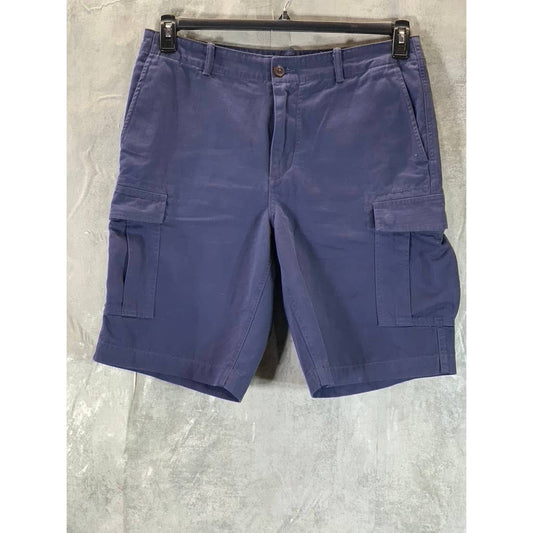 LANDS' END Men's Navy Traditional-Fit Cargo Shorts SZ 34